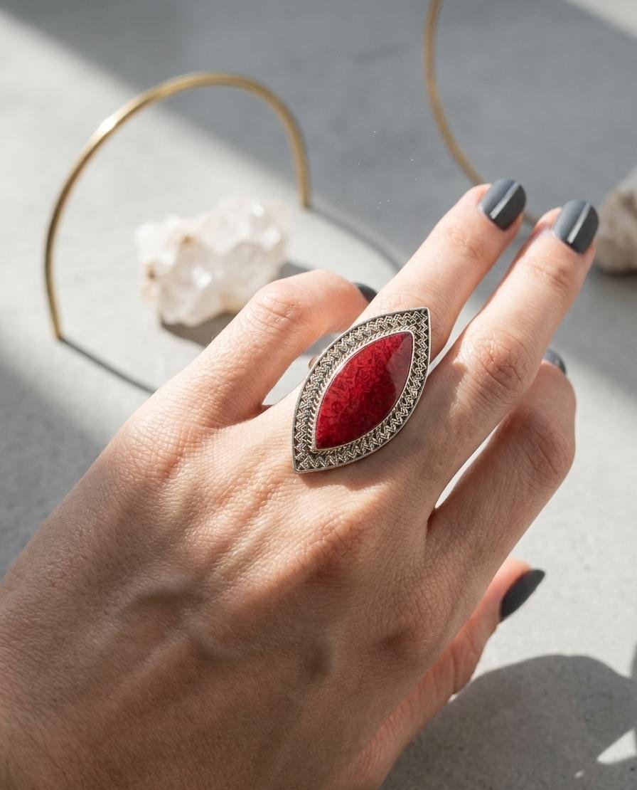 Anillo OVAL ROJO C-105A