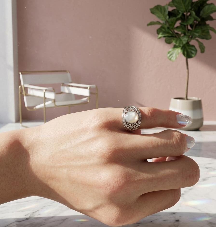 Anillo Calado blanco C-105A