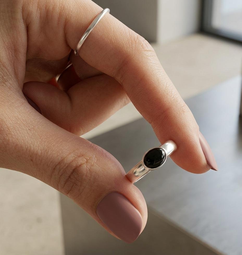 Anillo Piedra Negro C-105A