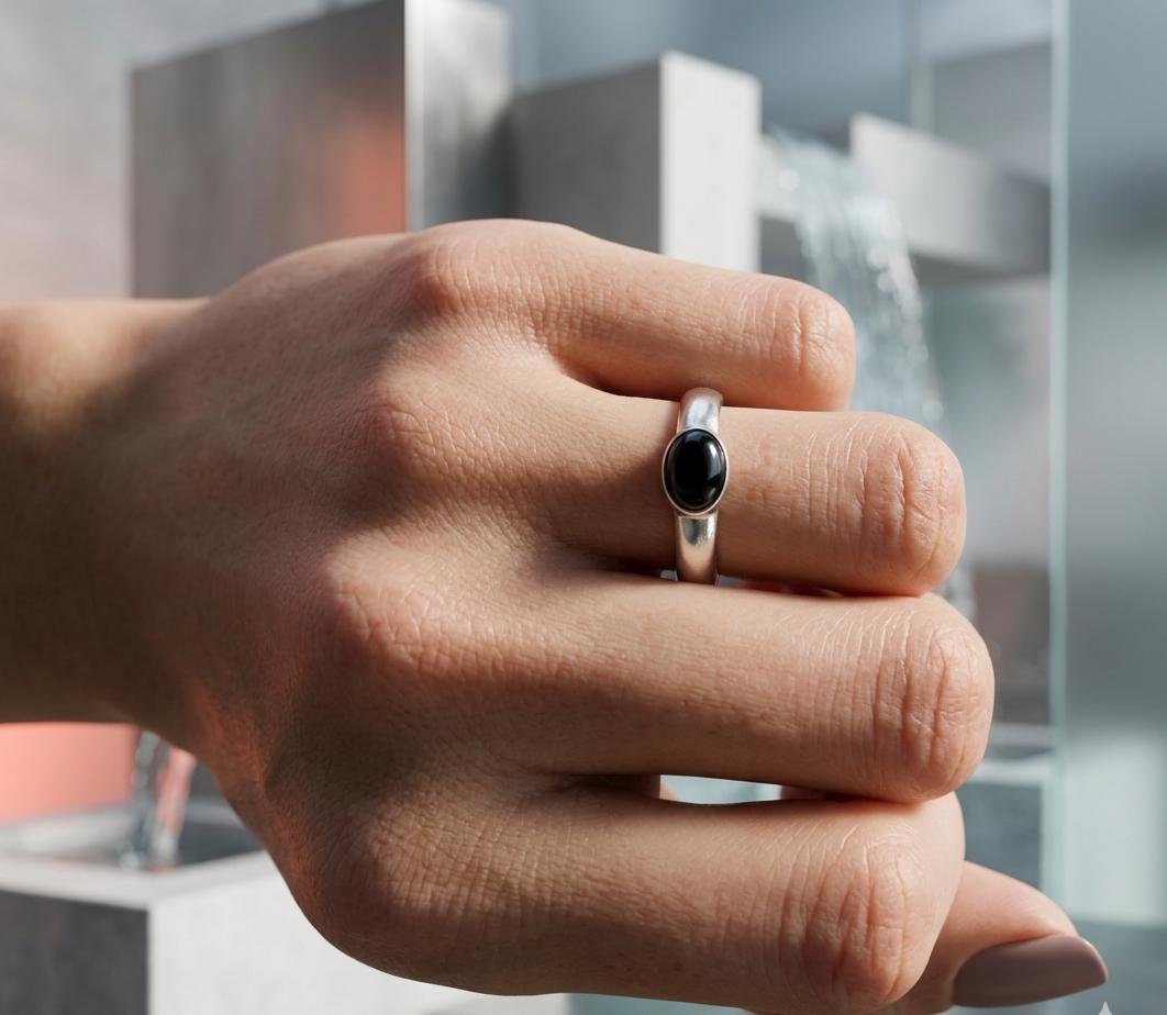Anillo Piedra Negro C-105A