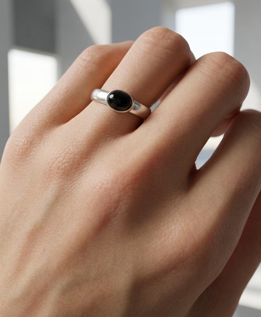 Anillo Piedra Negro C-105A