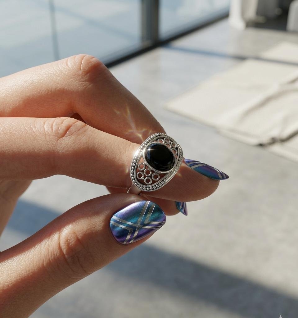 Anillo Calado Negro C-105A