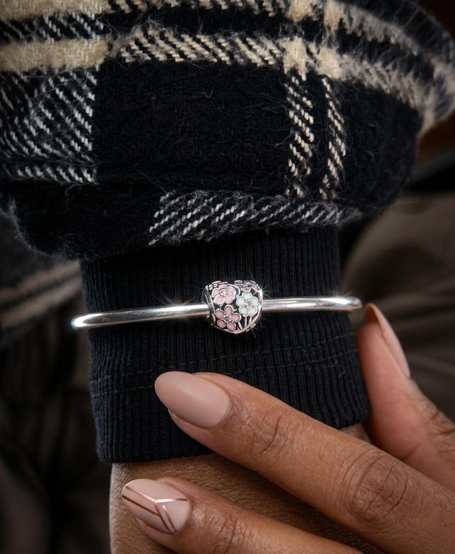 CHARMS CORAZON FLORES T-1F