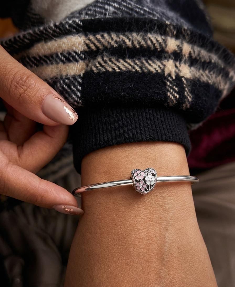 CHARMS CORAZON FLORES T-1F