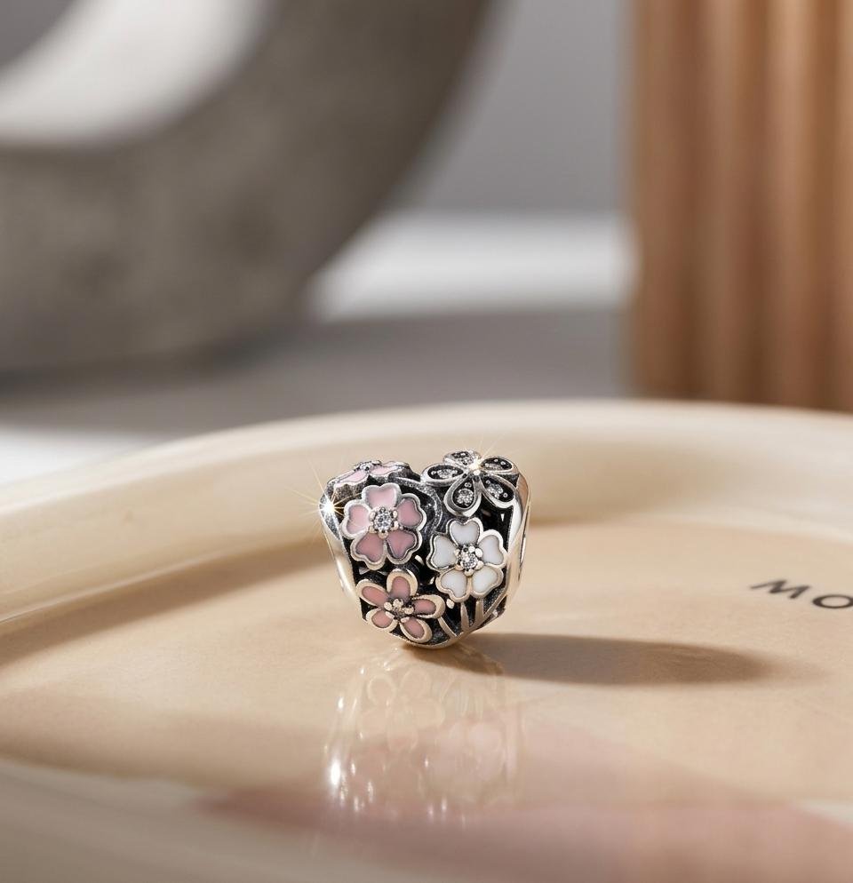 CHARMS CORAZON FLORES T-1F