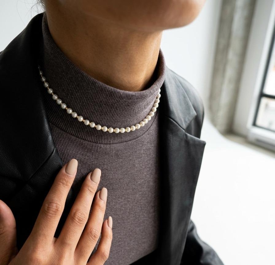 CHOKER PERLAS 35+5cm C-56C