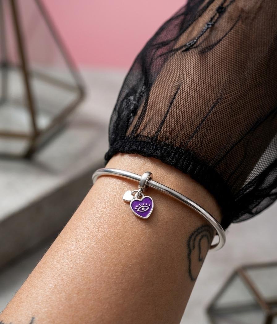 CHARMS CORAZON VIOLETA OJITO T-1F