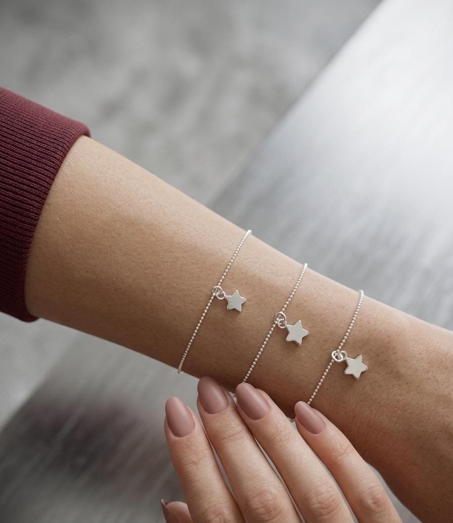 PULSERA BOLITAS ESTRELLA 19cm C-23A