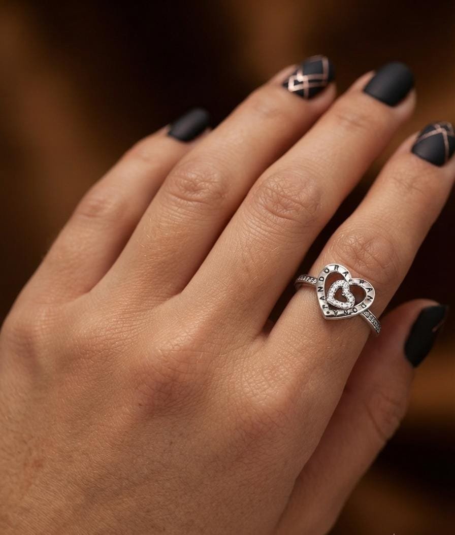 ANILLO CORAZON DOBLE PANDORA C-109A