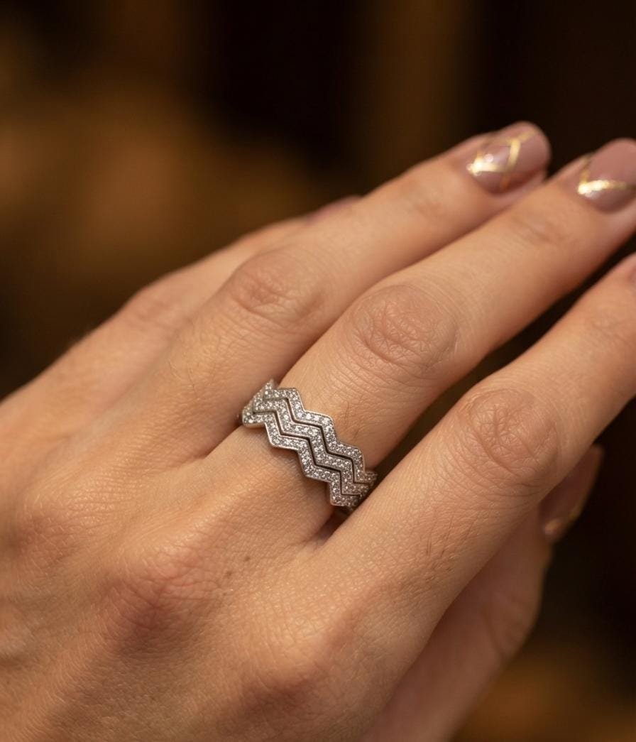 ANILLO PANDORA ZIGZAG "CON INSCRIPCION" C-109A