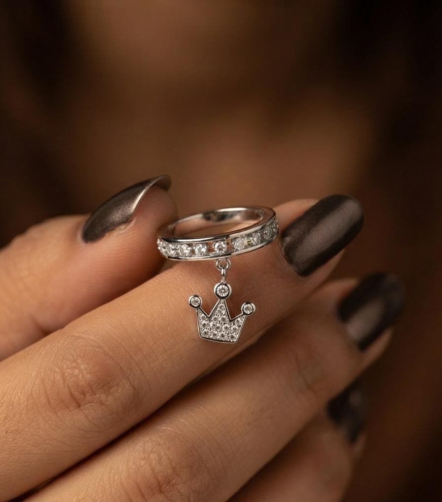 ANILLO CORONITA COLGANTE RODINADO C-117A