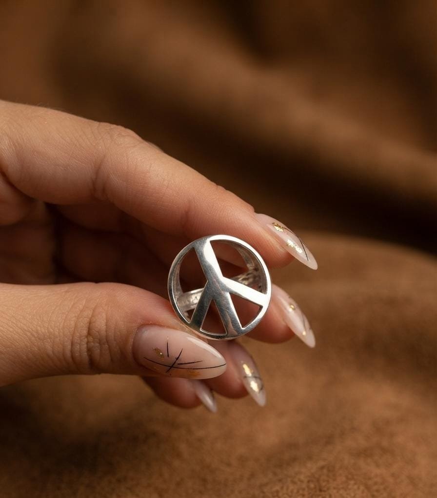 Anillo SIMBOLO DE LA PAZ "TALLE UNICO #12" C-5A