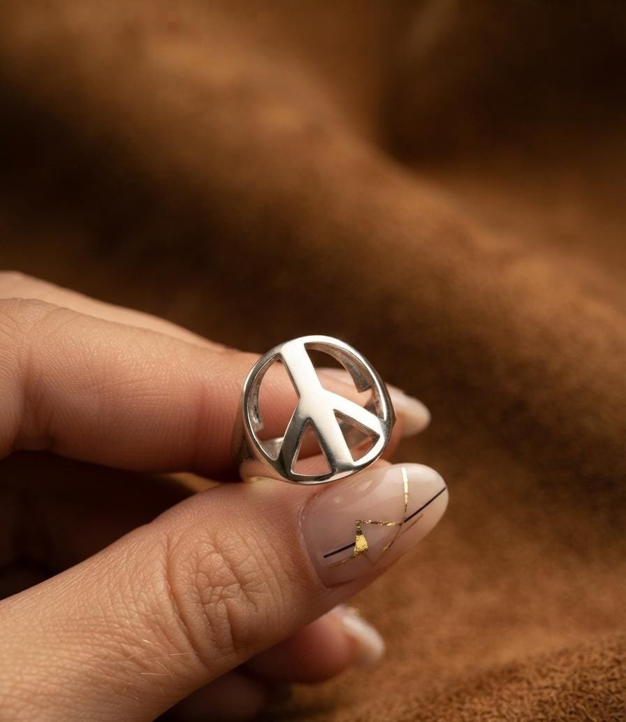 Anillo SIMBOLO DE LA PAZ "TALLE UNICO #12" C-5A