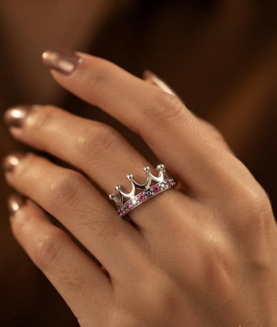ANILLO CORONA ROSA C-102B