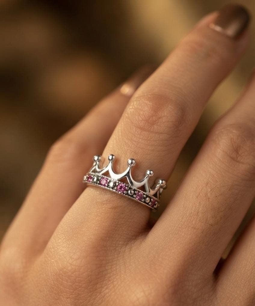 ANILLO CORONA ROSA C-102B