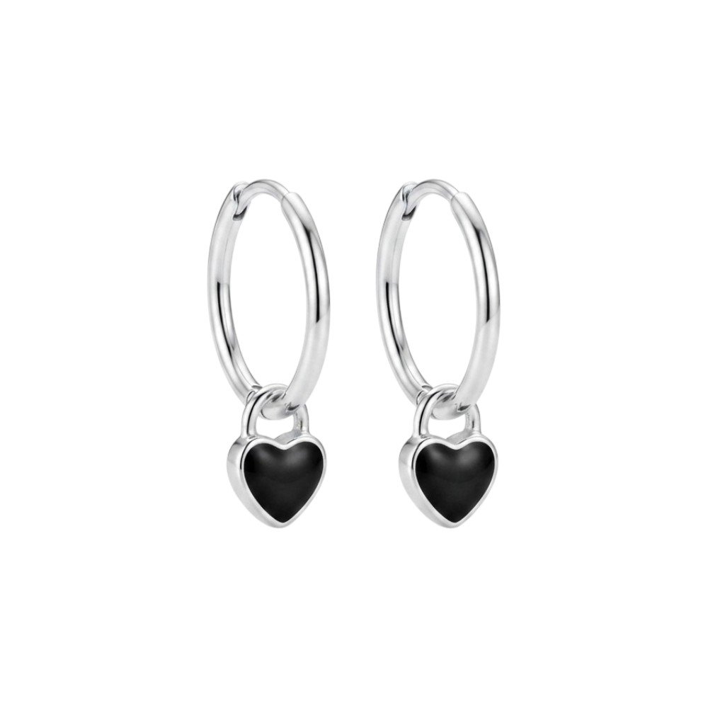 Argolla corazon negro 11mm C-21A