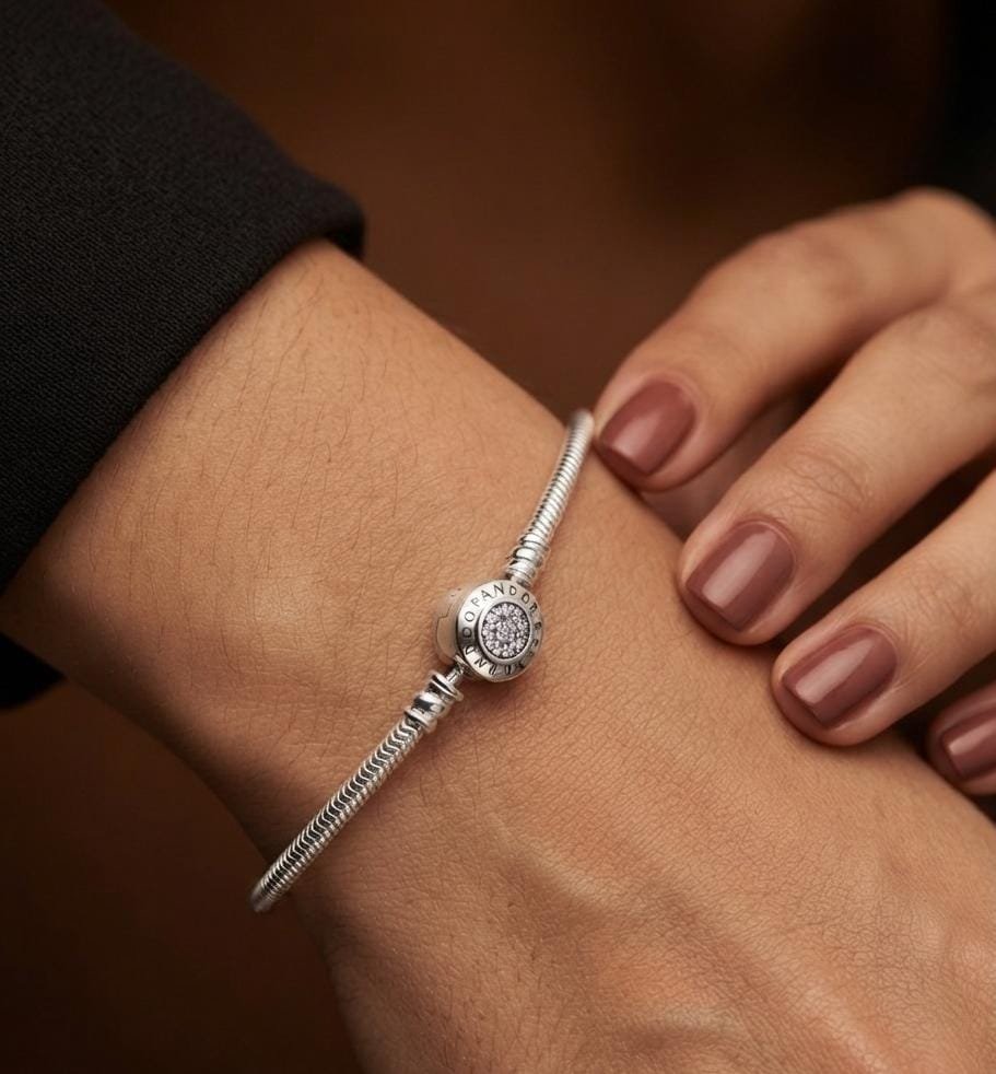 PULSERA PANDORA CIERRE REDONDO CON INSCRIPCION  19cm