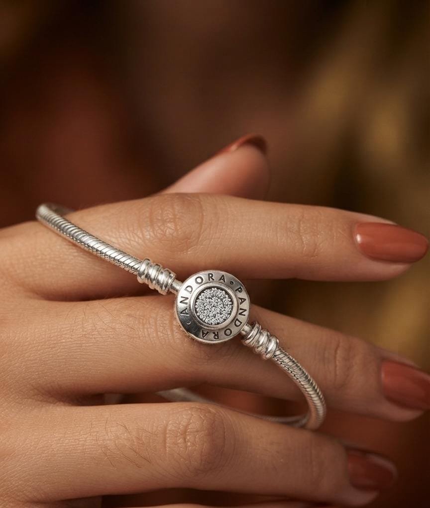 PULSERA PANDORA CIERRE REDONDO CON INSCRIPCION  19cm