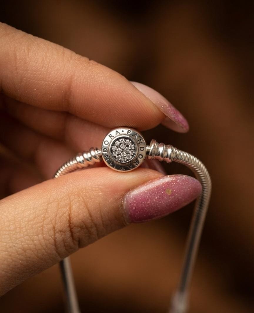 PULSERA PANDORA CIERRE REDONDO CON INSCRIPCION  19cm