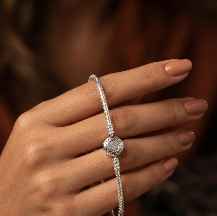 PULSERA PANDORA CIERRE REDONDO CON INSCRIPCION  19cm