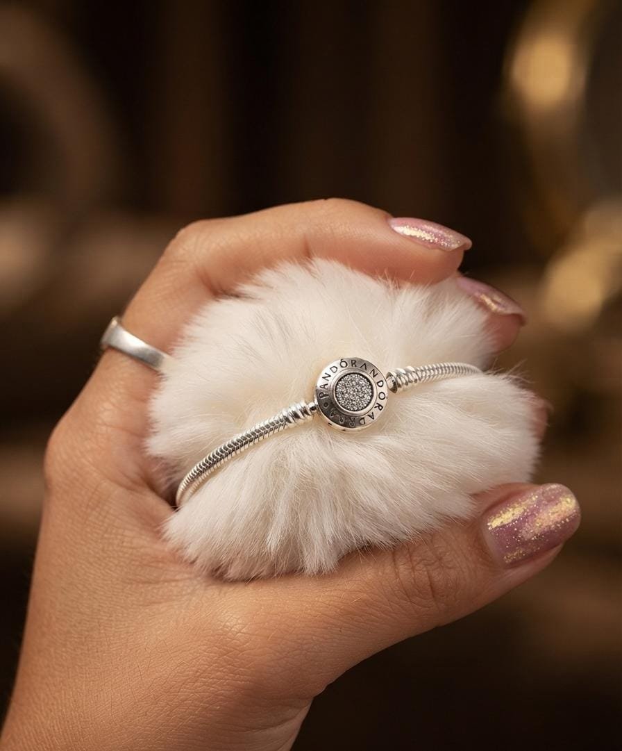 PULSERA PANDORA CIERRE REDONDO CON INSCRIPCION  19cm