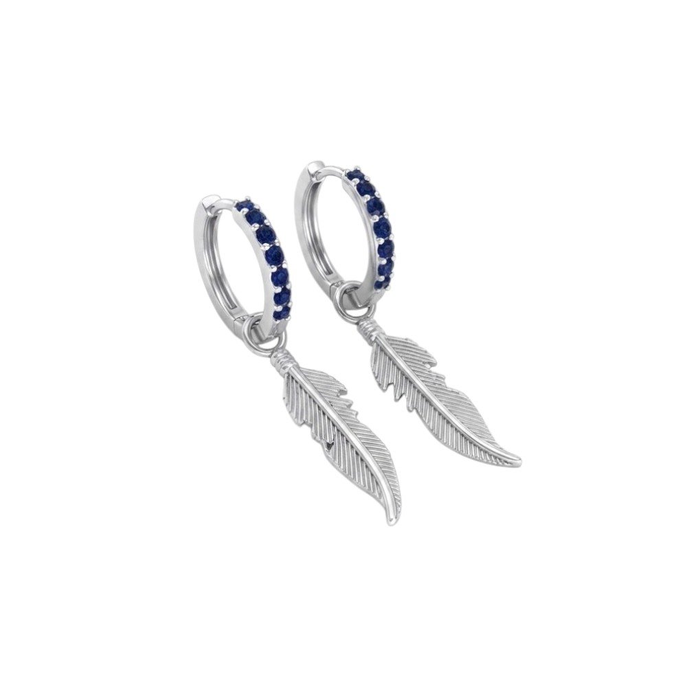 Argolla pluma azul 14mm C-103C