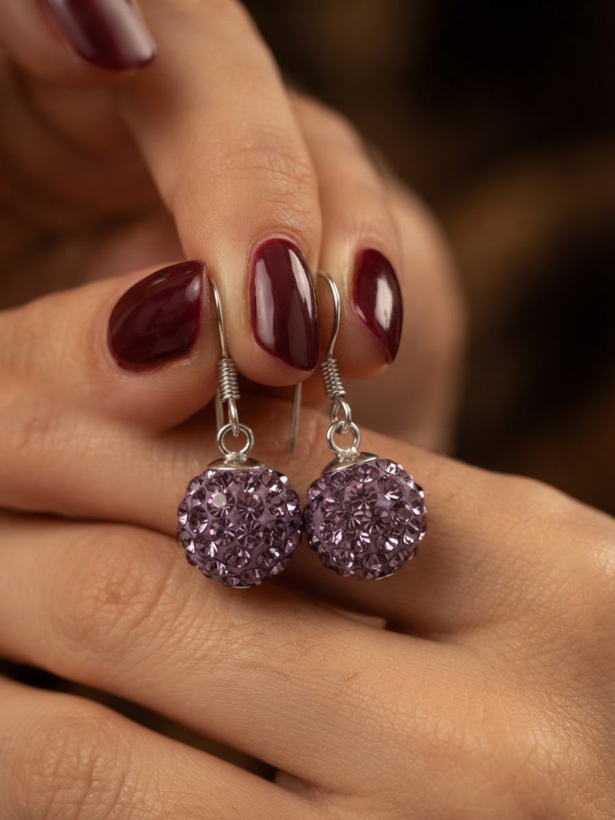 COLGANTE BOLITA DE FUEGO MORADO C-101B