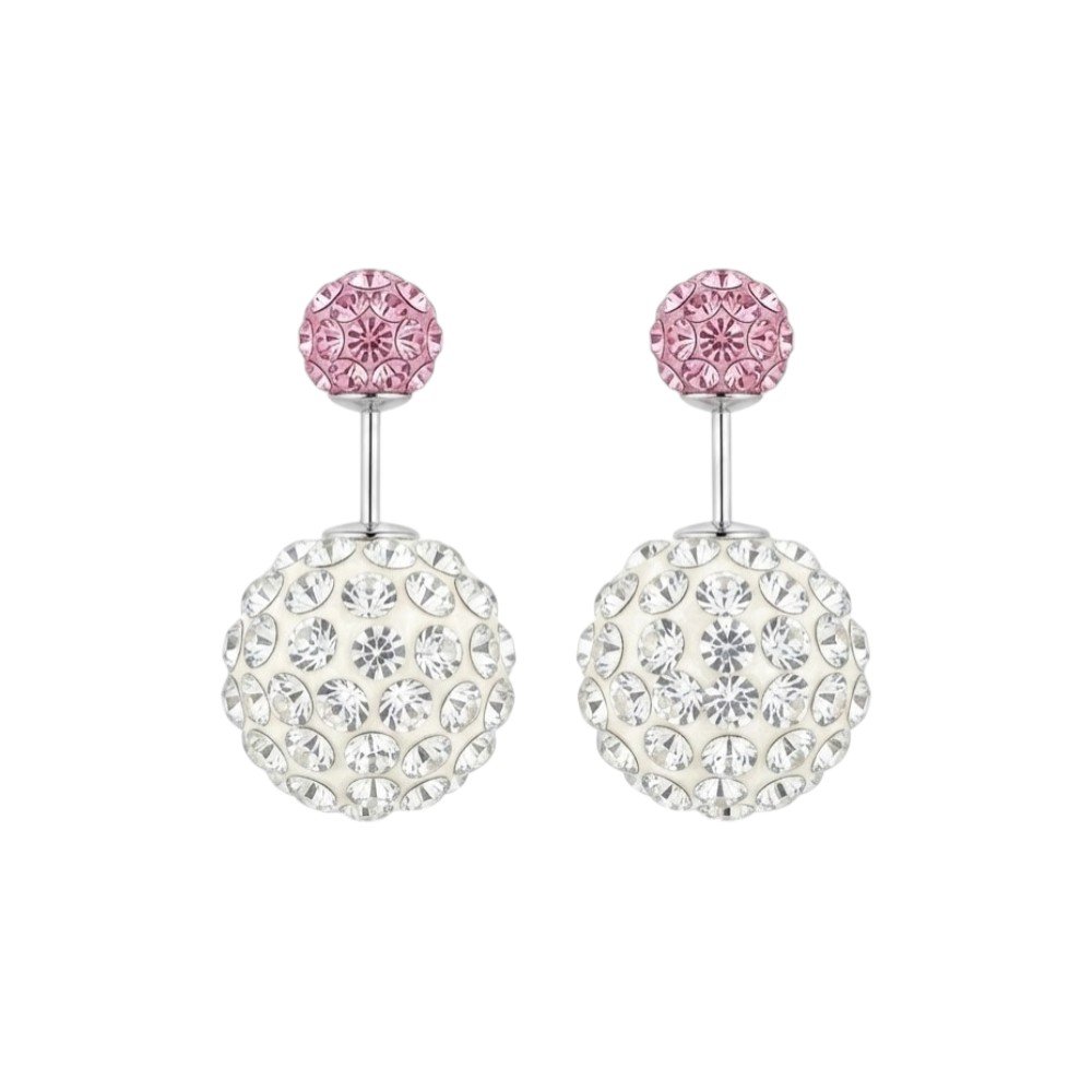 PASANTE BOLITA DE FUEGO BLANCO/ROSA 1,2cm C-101B