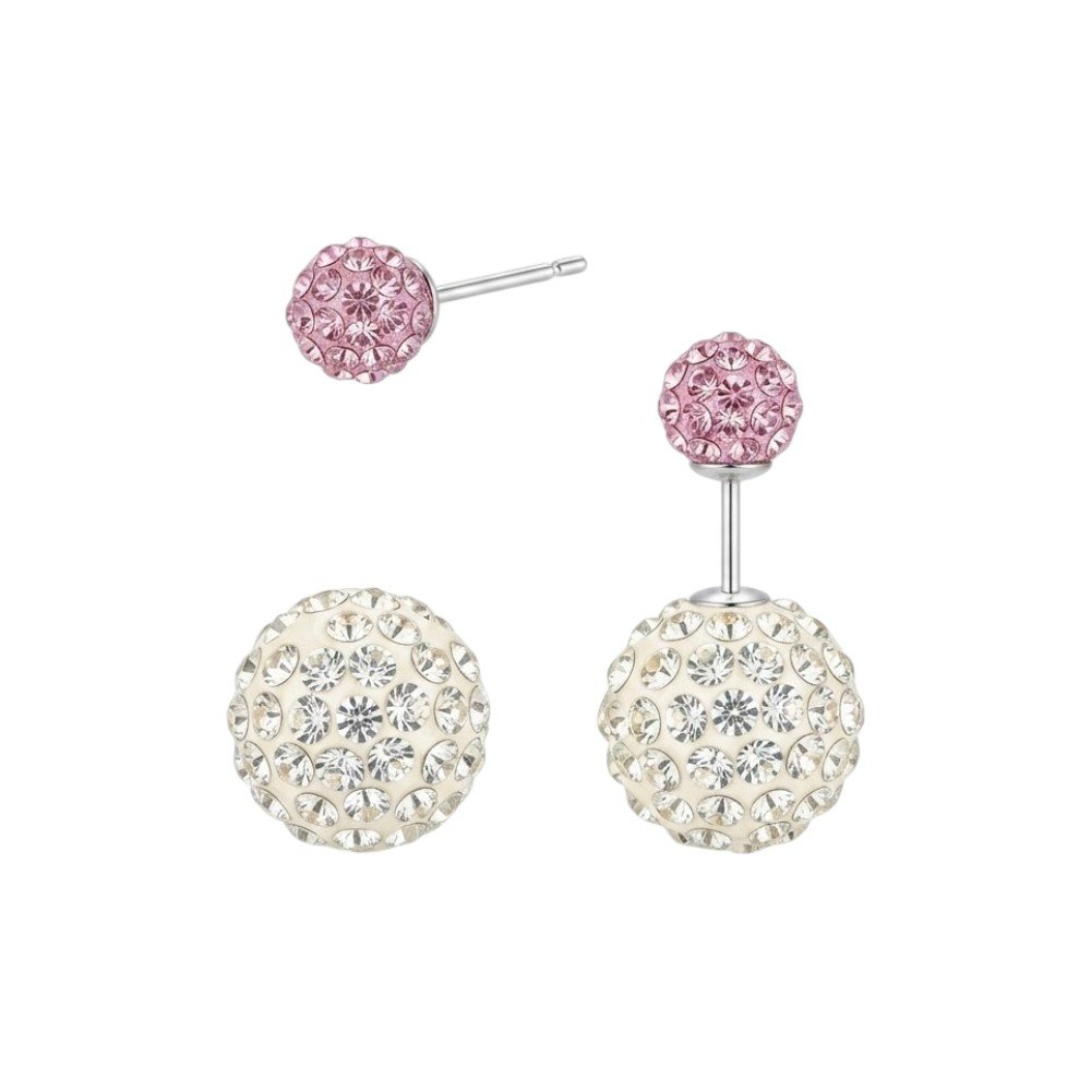 PASANTE BOLITA DE FUEGO BLANCO/ROSA 1,2cm C-101B
