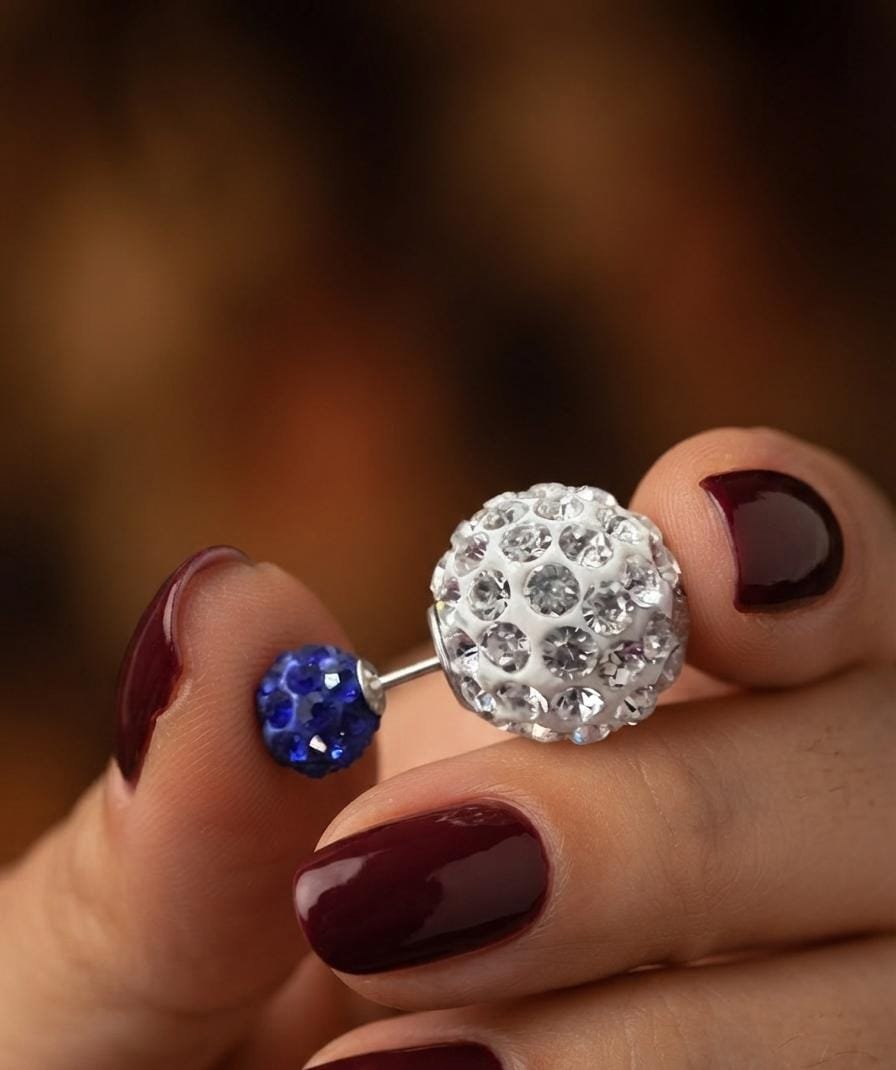 PASANTE BOLITAS DE FUEGO BLANCO/AZUL 1,2cm C-101B