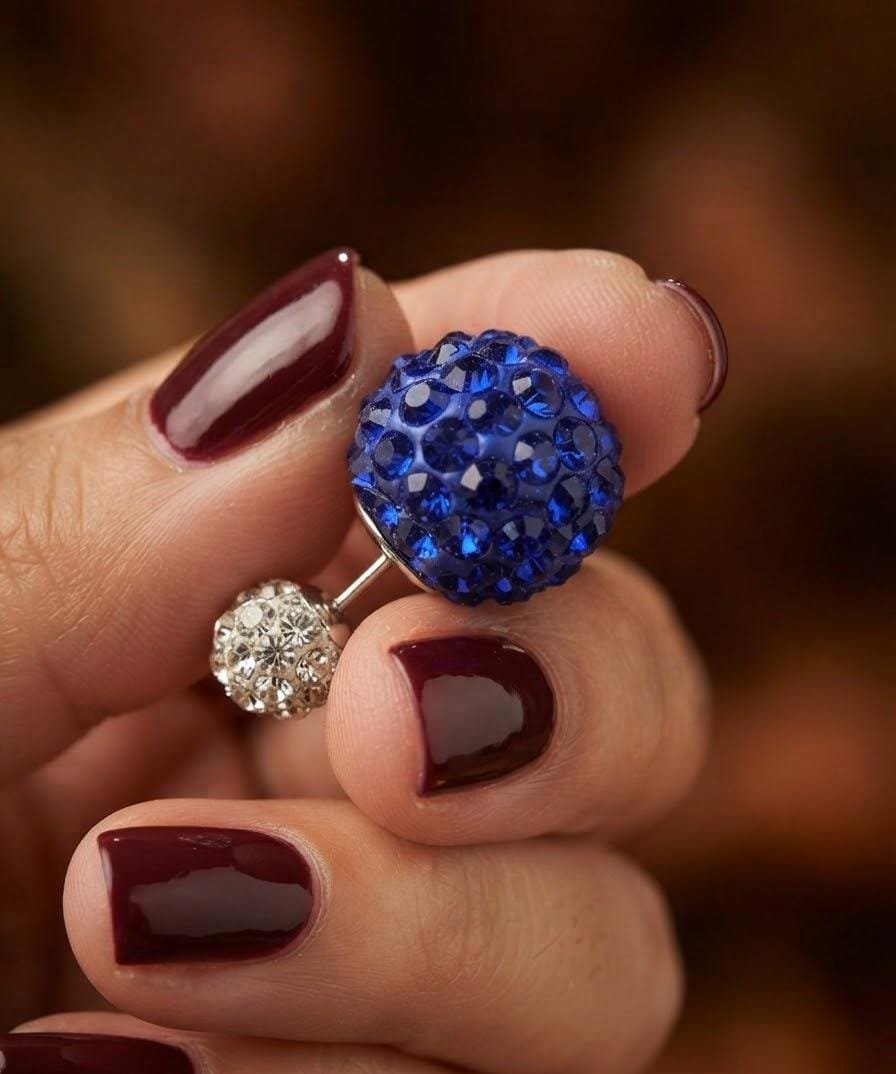 PASANTE BOLITA DE FUEGO AZUL/BLANCO 1,2cm C-101B