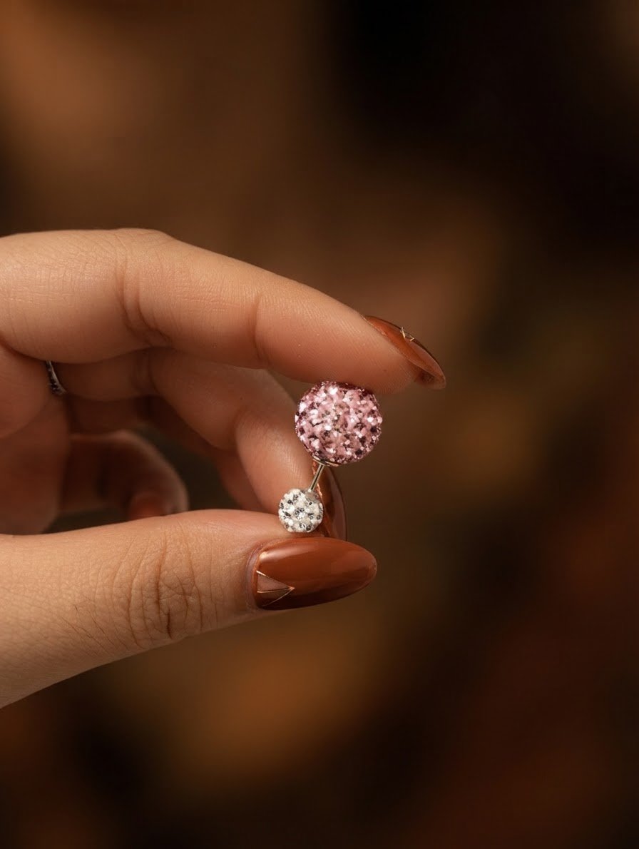 PASANTE BOLITAS DE FUEGO ROSA/BLANCO 1,2cm C-101B