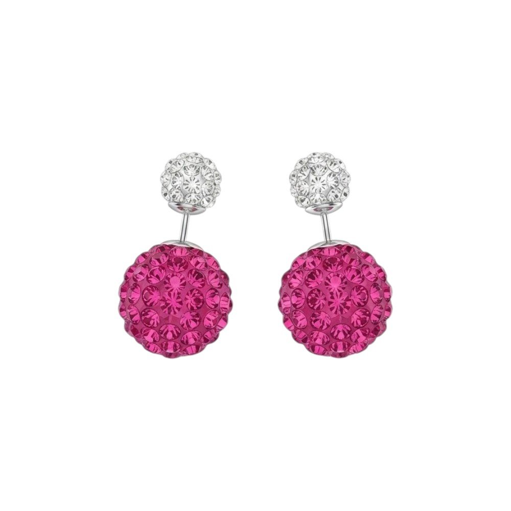 PASANTE BOLITA DE FUEGO FUCSIA/BLANCO 1,5cm C-101B