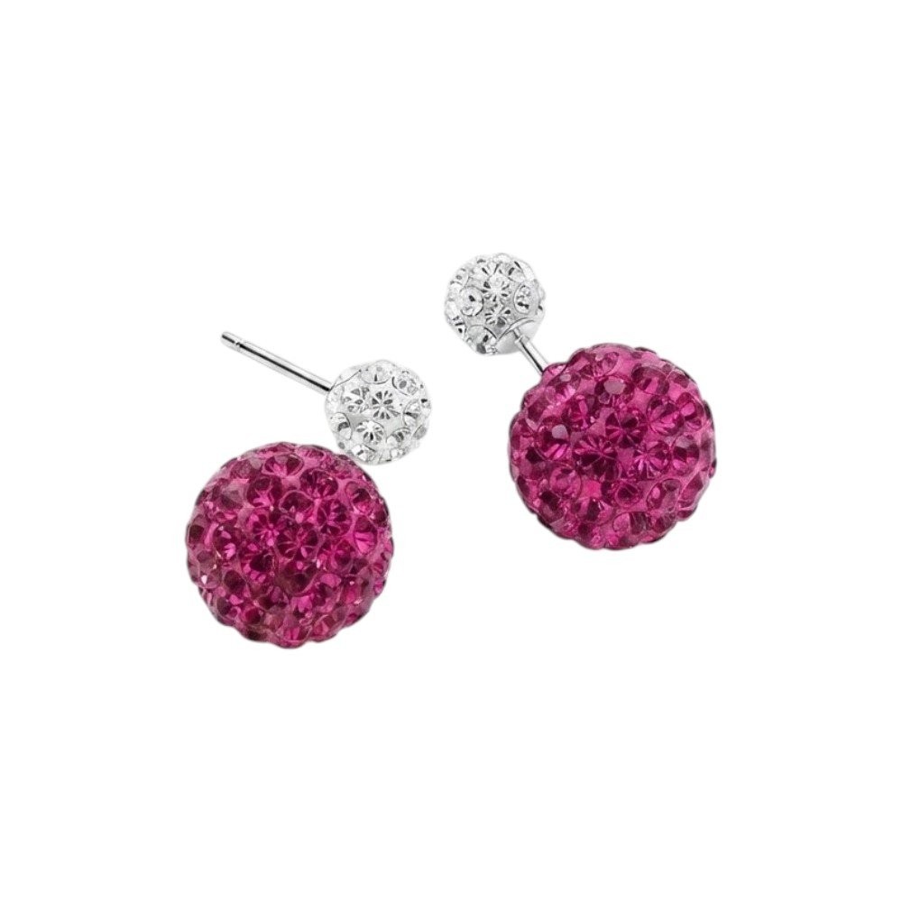 PASANTE BOLITA DE FUEGO FUCSIA/BLANCO 1,5cm C-101B