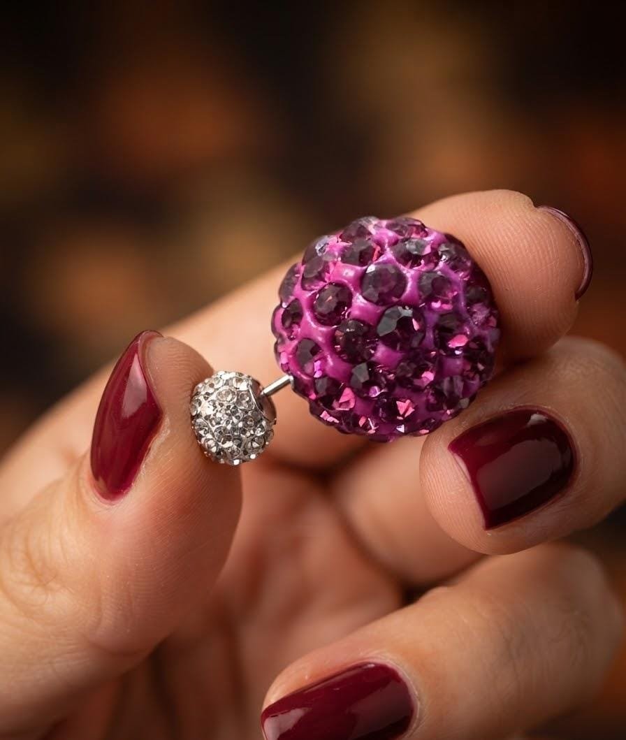 PASANTE BOLITA DE FUEGO FUCSIA/BLANCO 1,5cm C-101B