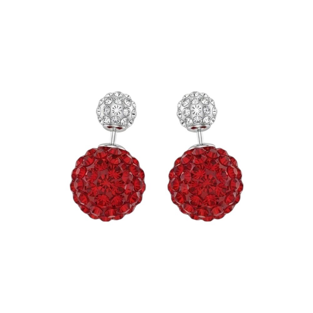 PASANTE BOLITAS  DE FUEGO ROJAS/BLANCAS 1,2cm C-101B