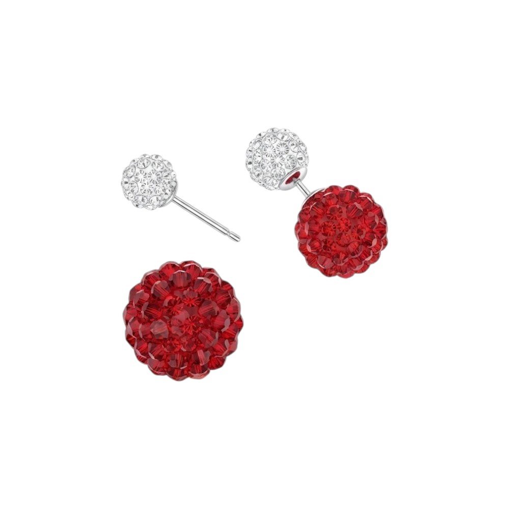 PASANTE BOLITAS  DE FUEGO ROJAS/BLANCAS 1,2cm C-101B