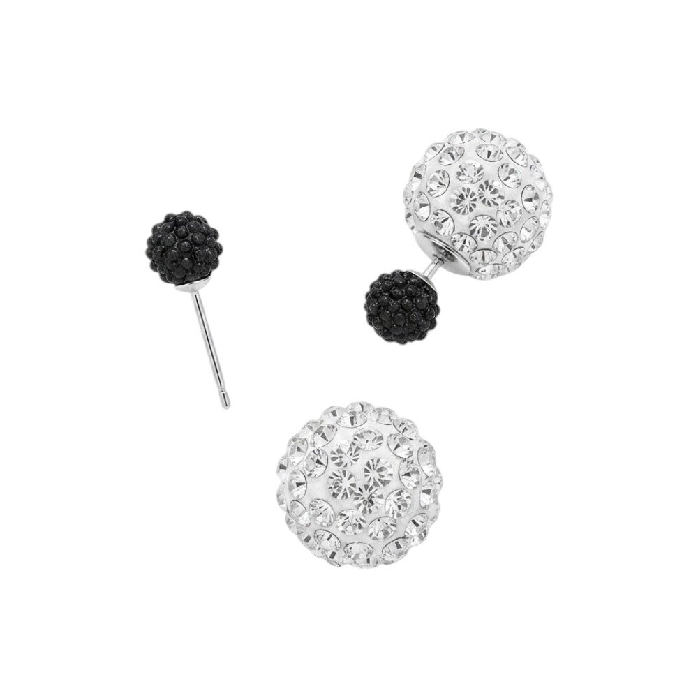 PASANTE BOLITAS DE FUEGO BLANCO/NEGRO 1,2cm C-101B
