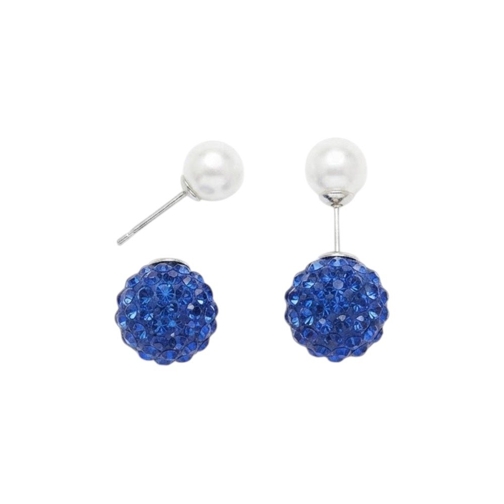 PASANTES BOLITA DE FUEGO AZUL/PERLA 1,2cm  C-101B