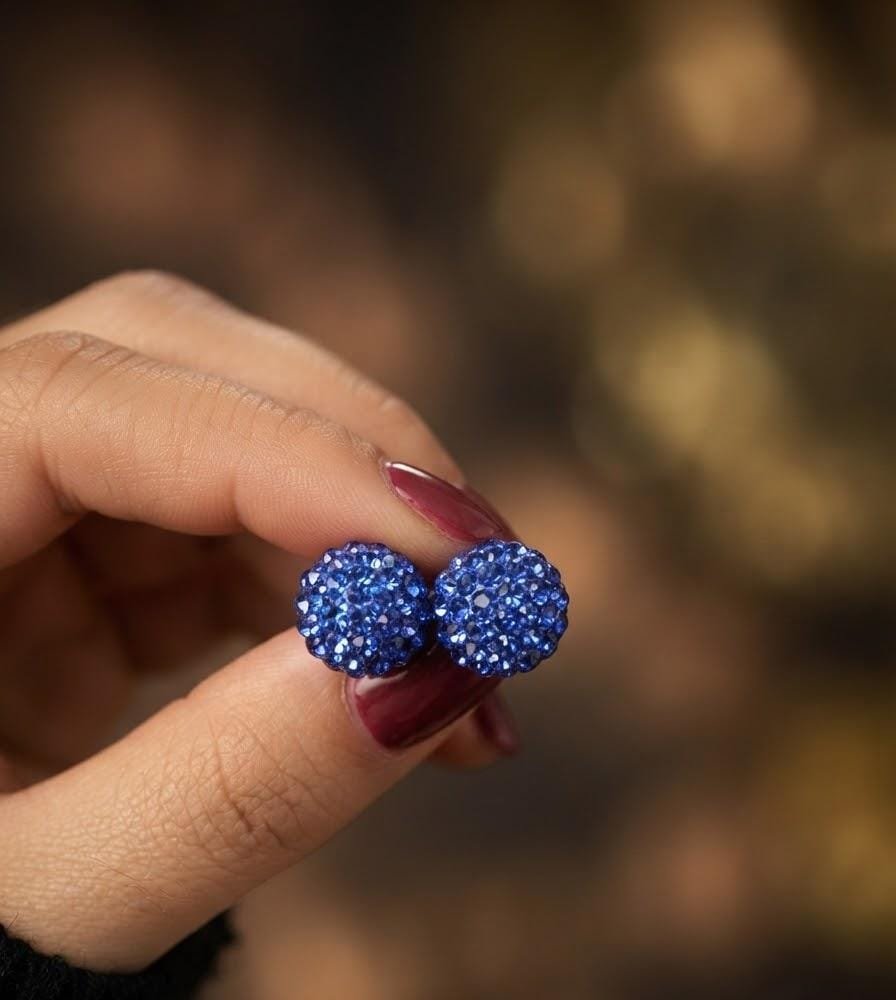 PASANTES BOLITA DE FUEGO AZUL/PERLA 1,2cm  C-101B