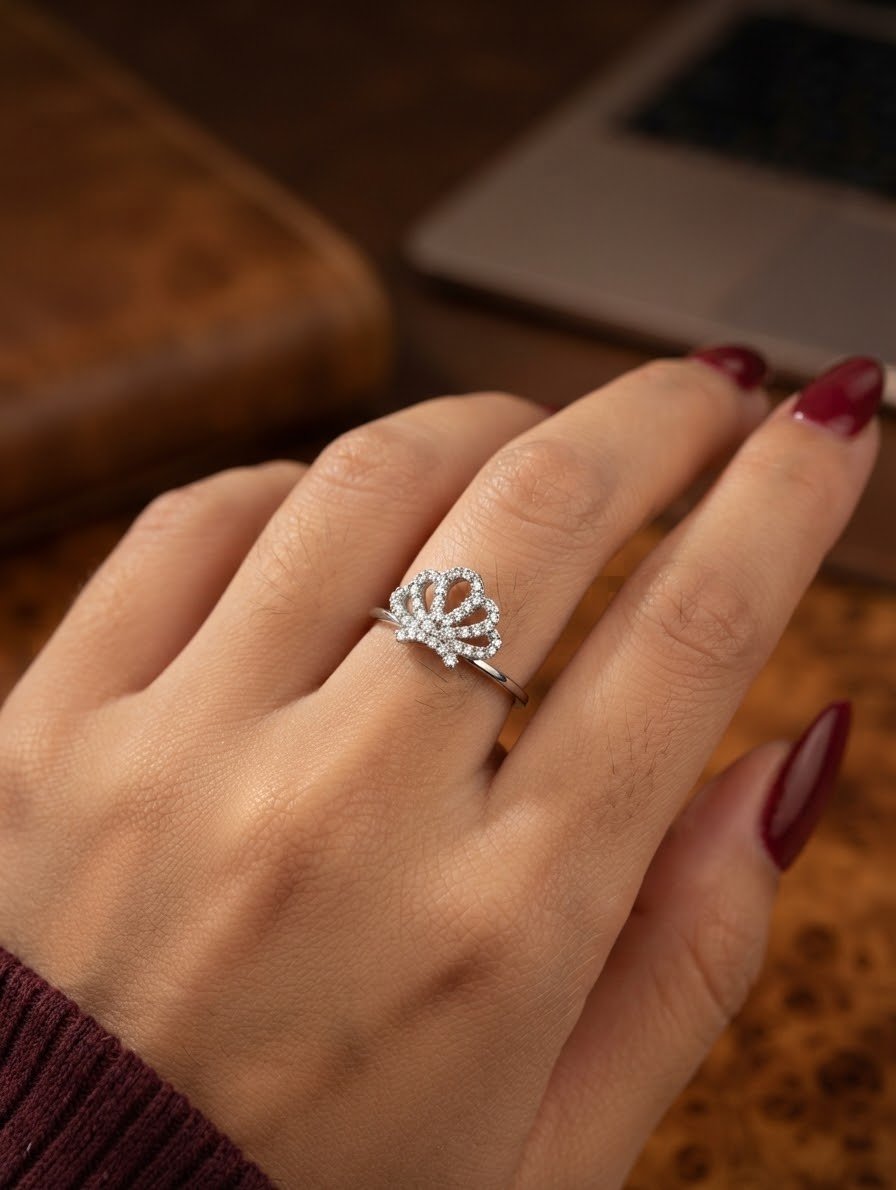 ANILLO CORONITA FINITO "talle unico #8" C-102C