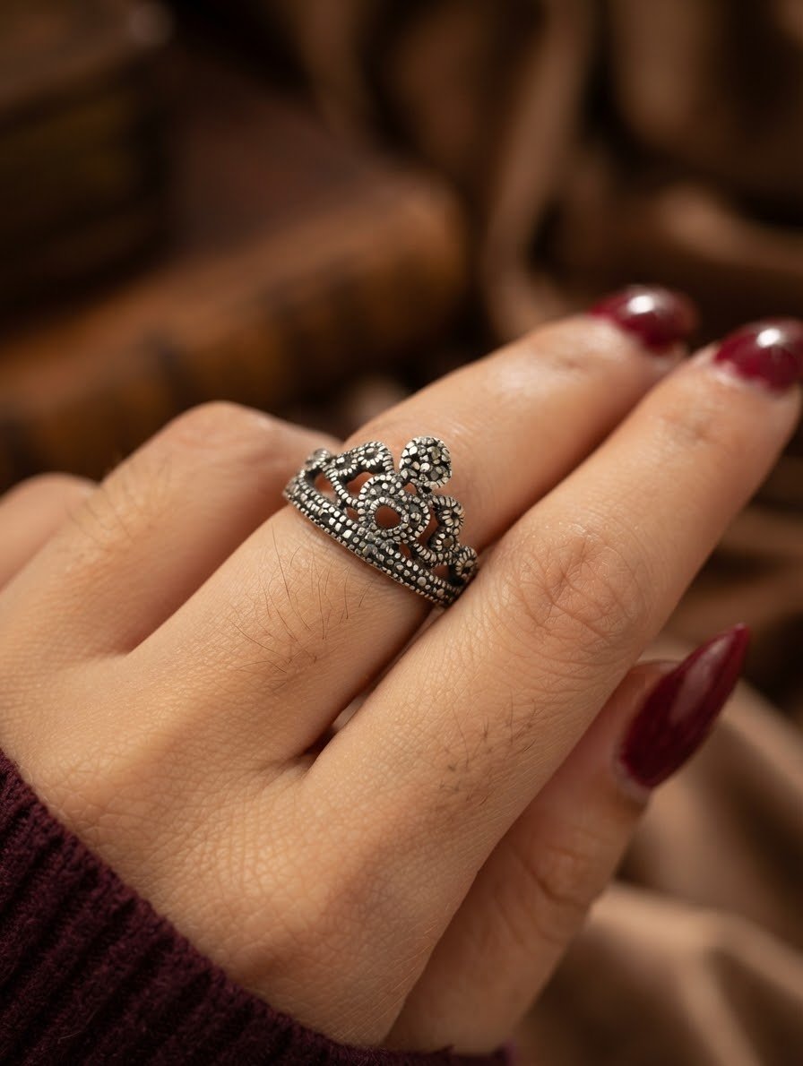 ANILLO CORONITA CON MARQUESITAS C-102B