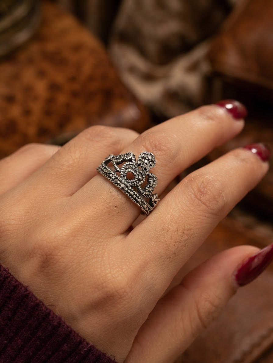 ANILLO CORONITA CON MARQUESITAS C-102B